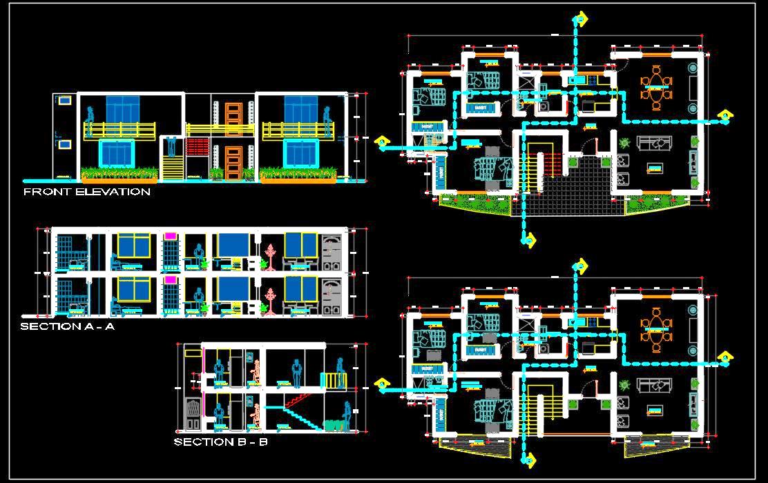 2-Storey House Plan DWG - Full Architectural Design